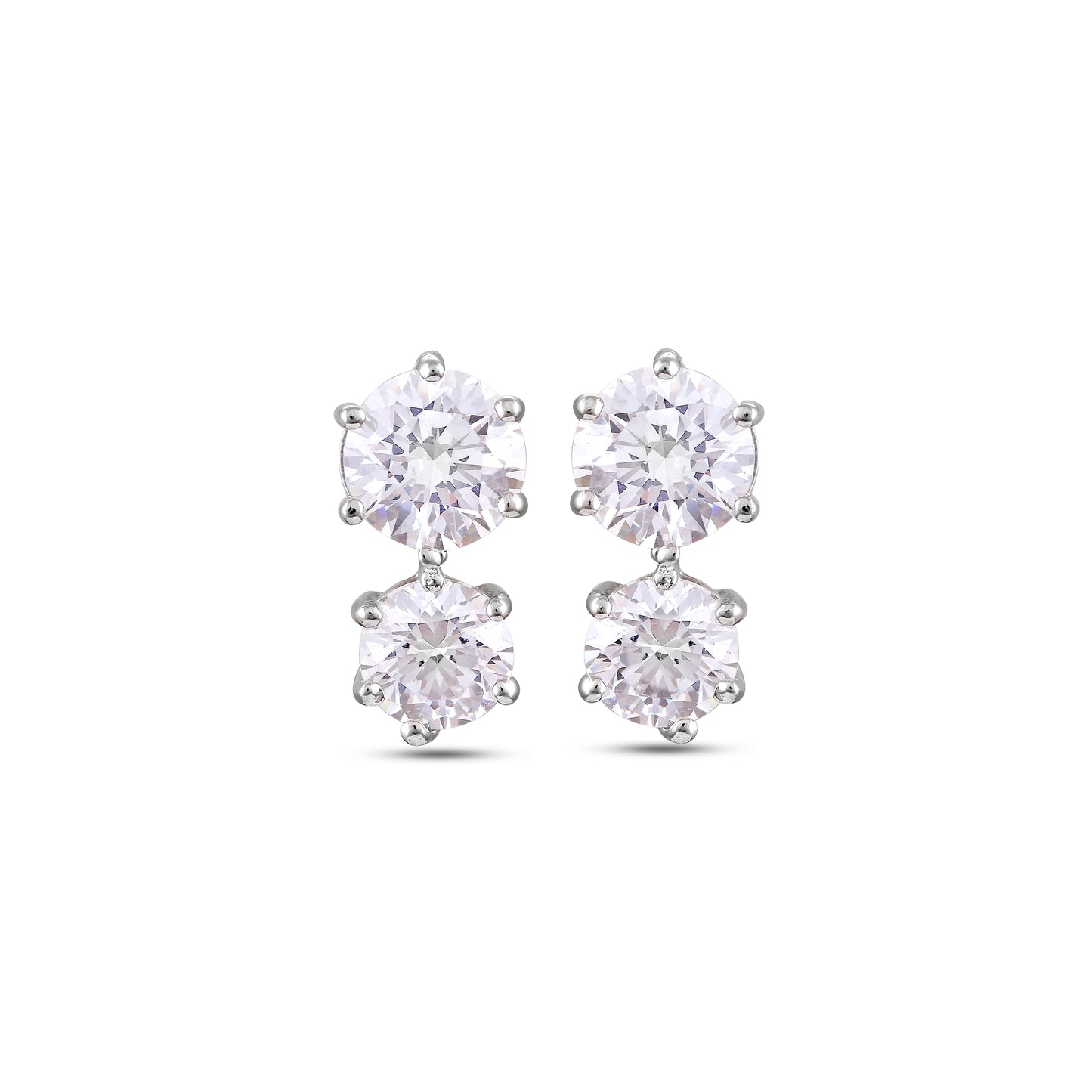 Duo Solitaire Stud Earring