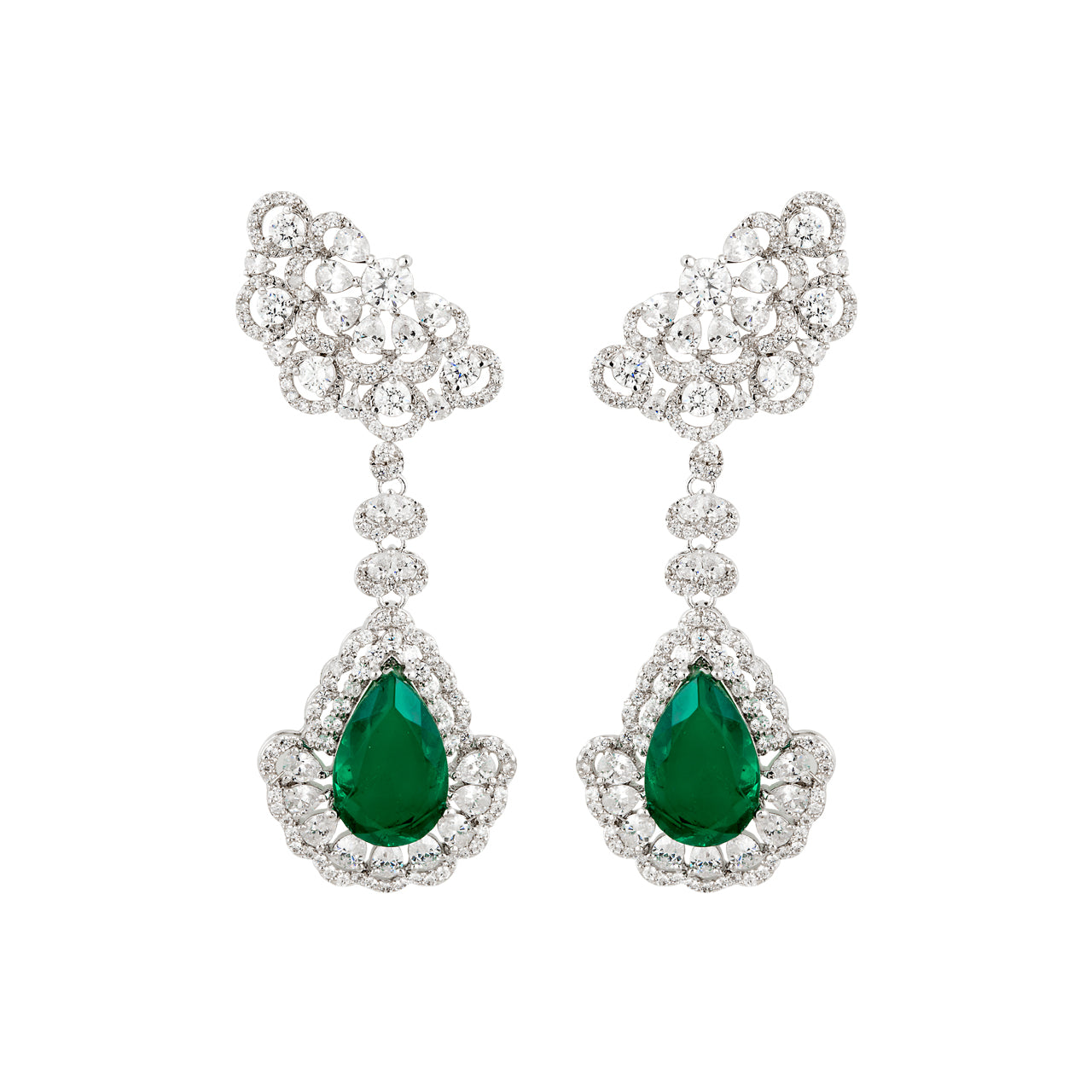 Mystic Emerald Dangler Earrings