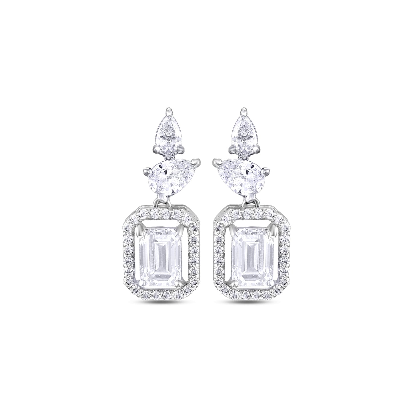 Emerald Cut Drop Earring