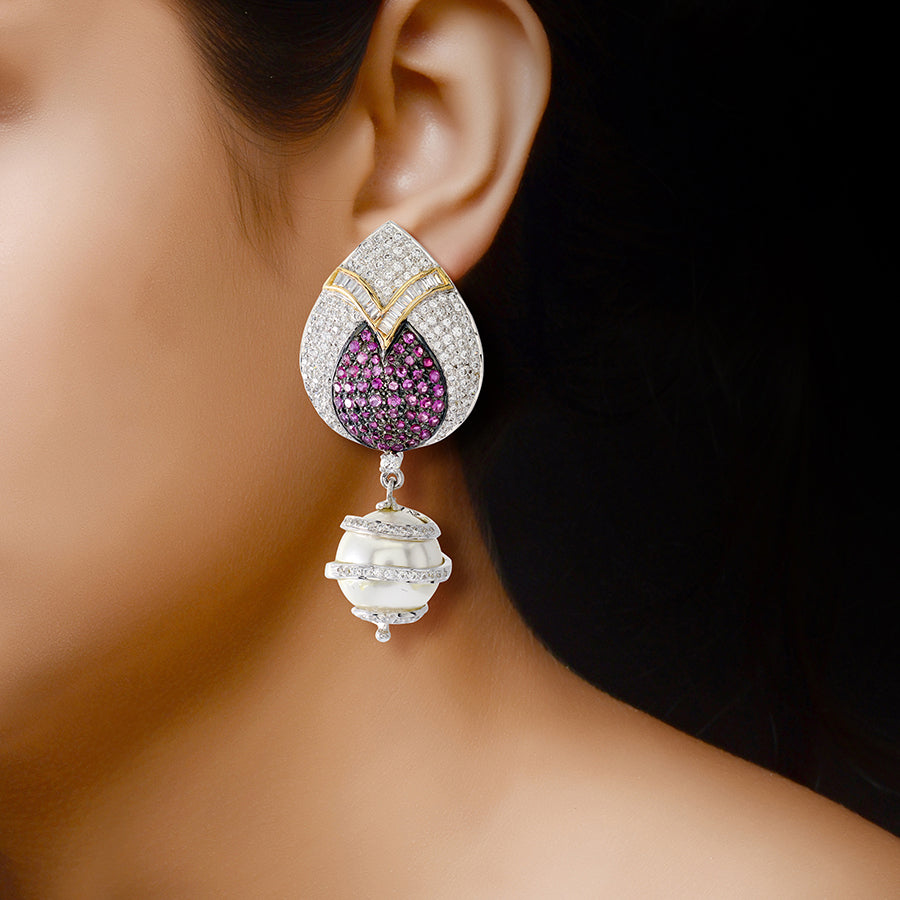 Enchanted Amethyst Pearl Dangle Earring
