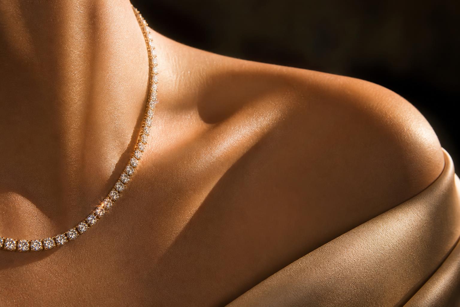 Diamond tennis necklace