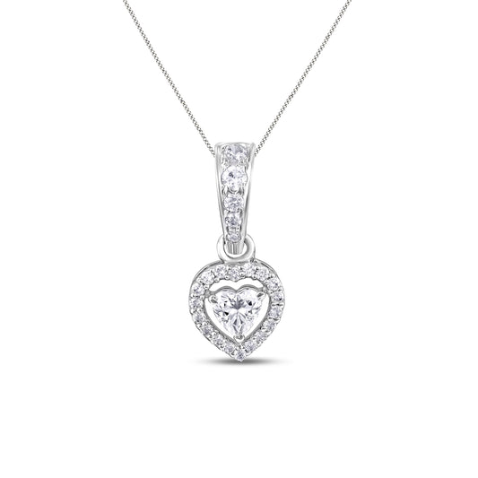 Radiant Halo Heart Pendant