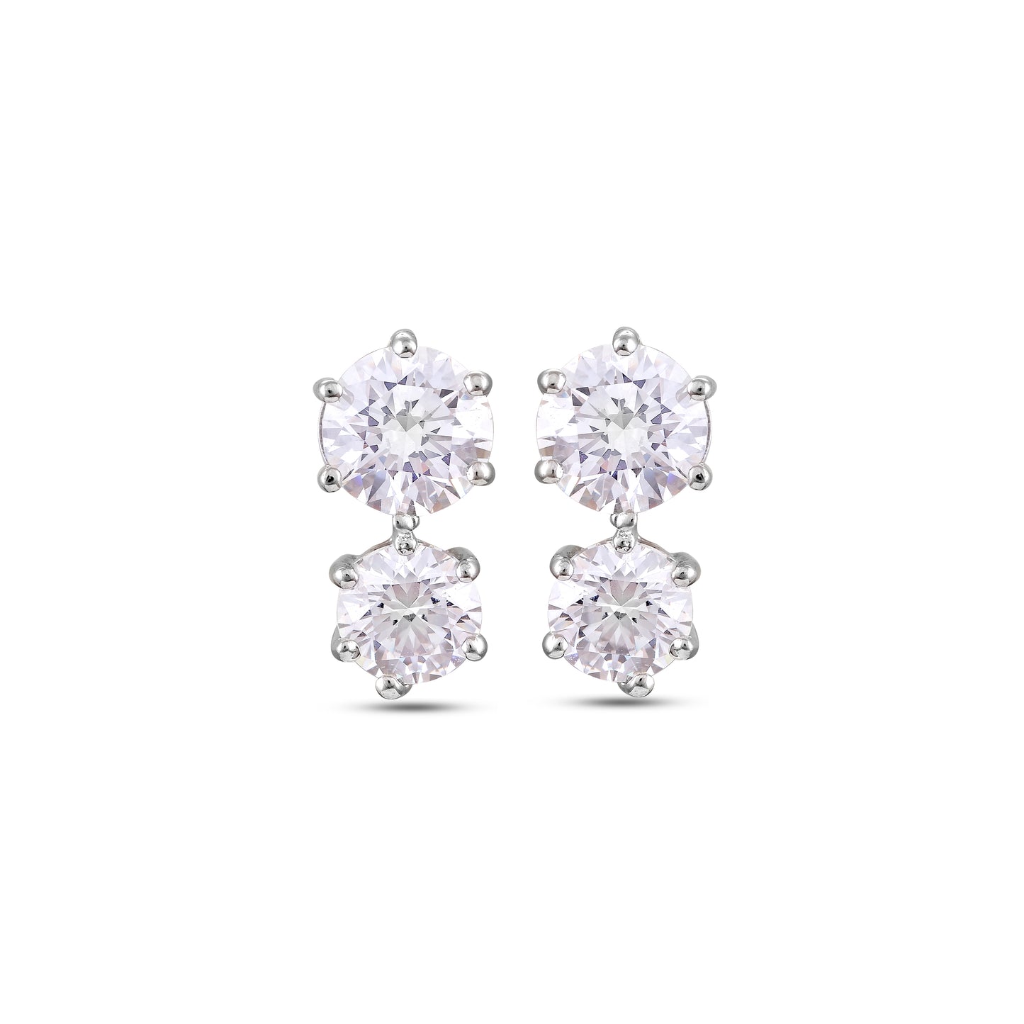 Duo Solitaire Stud Earring