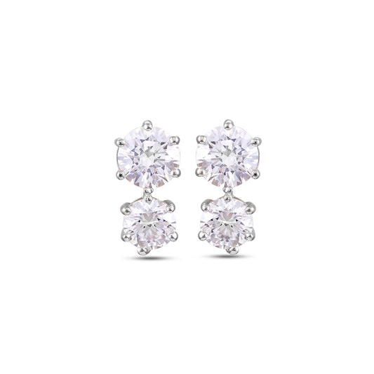 Duo Solitaire Stud Earring