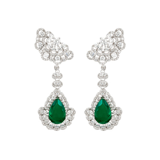 Mystic Emerald Dangler Earrings