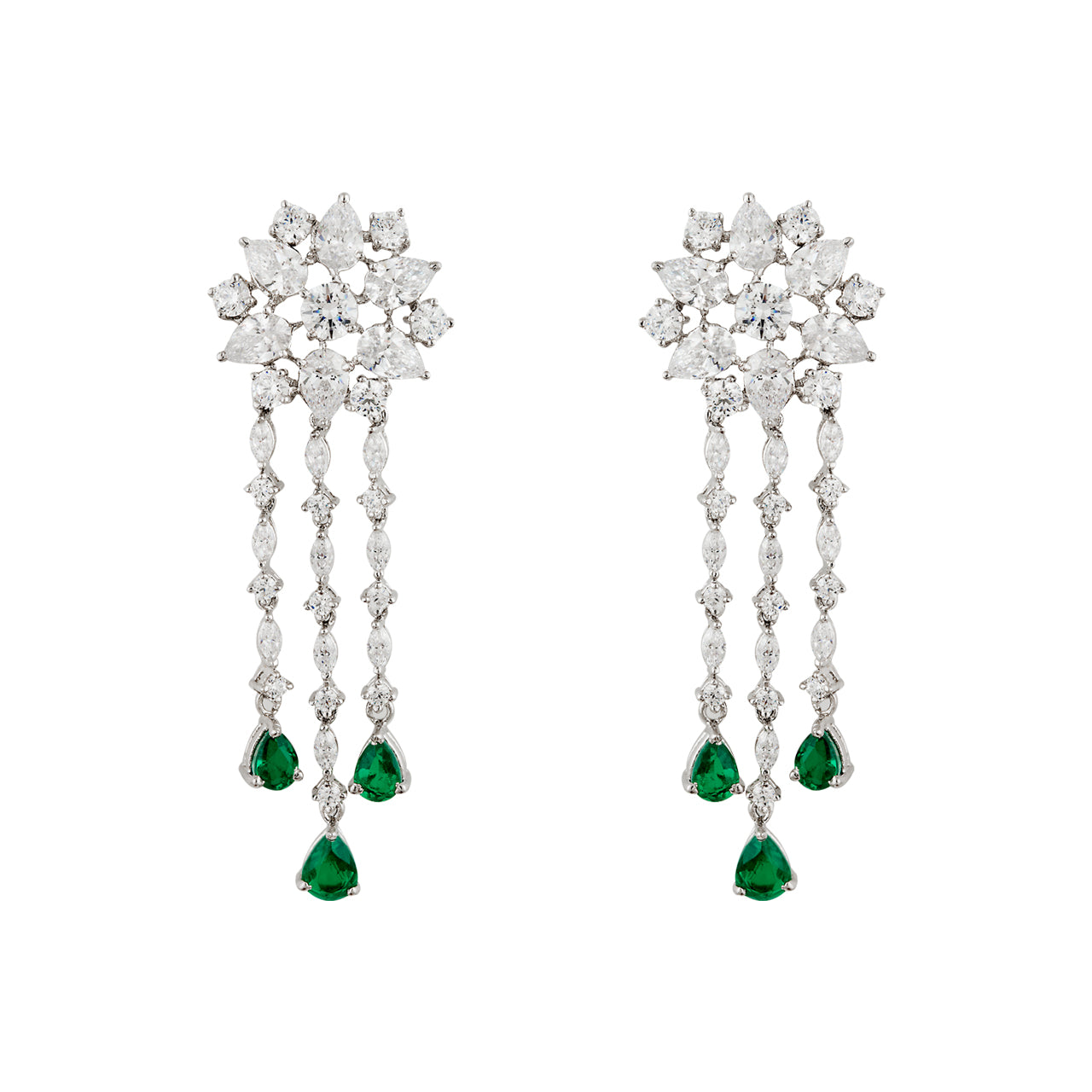 Raindrop Emerald Elegance Earrings
