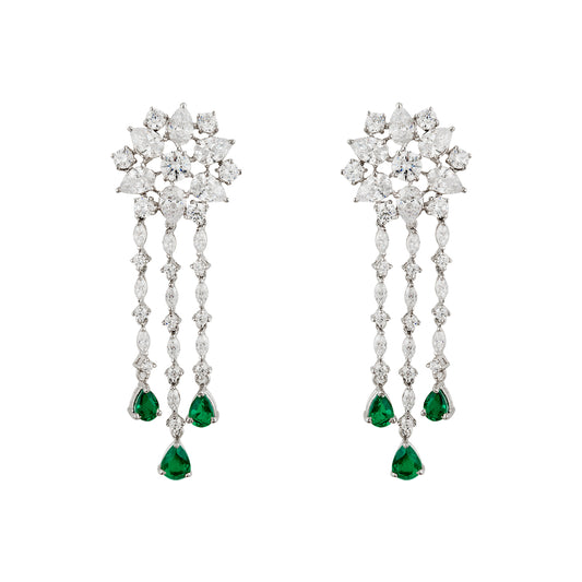 Raindrop Emerald Elegance Earrings
