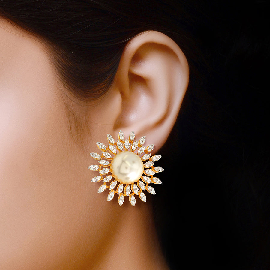 Ethereal  Pearl Glow with Round Stones