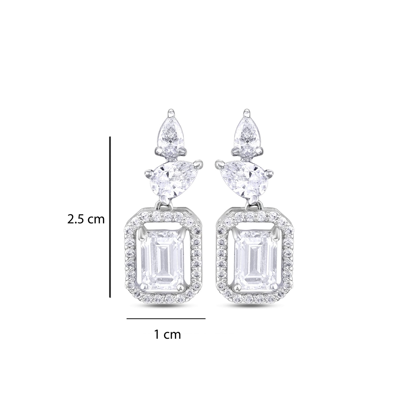 Emerald Cut Drop Earring