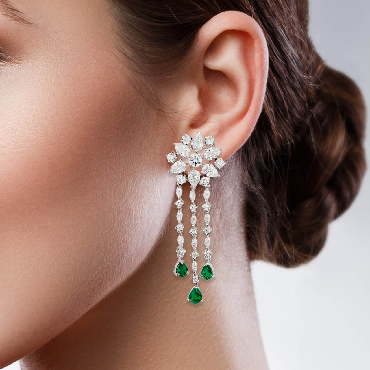 Raindrop Emerald Elegance Earrings