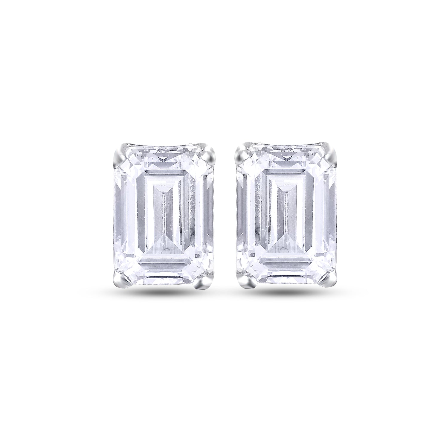 Emerald Cut Stud Earring