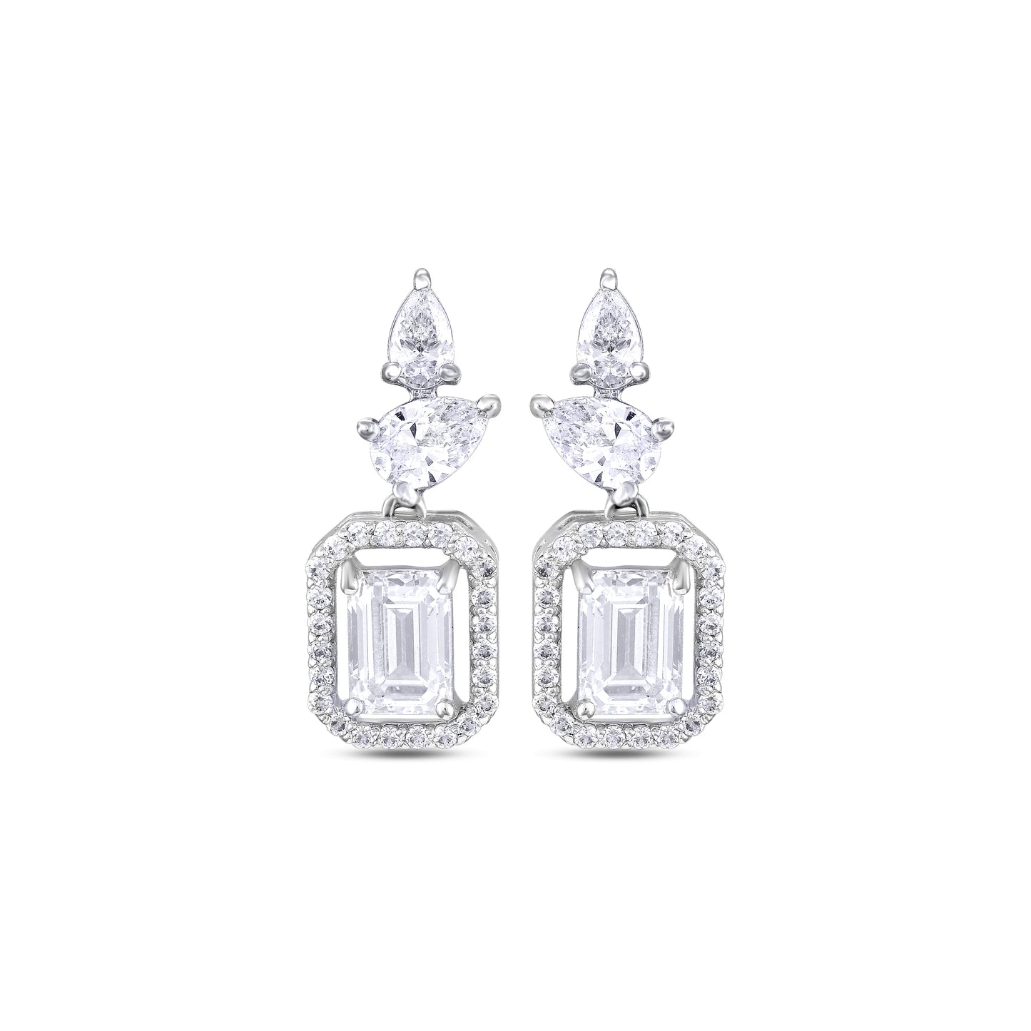 Emerald Cut Drop Earring