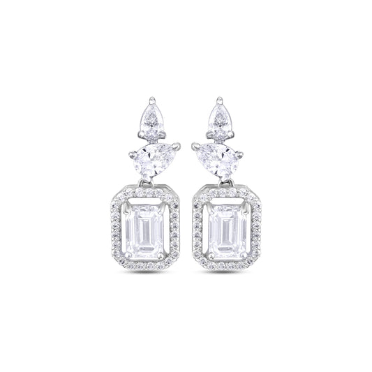 Emerald Cut Drop Earring