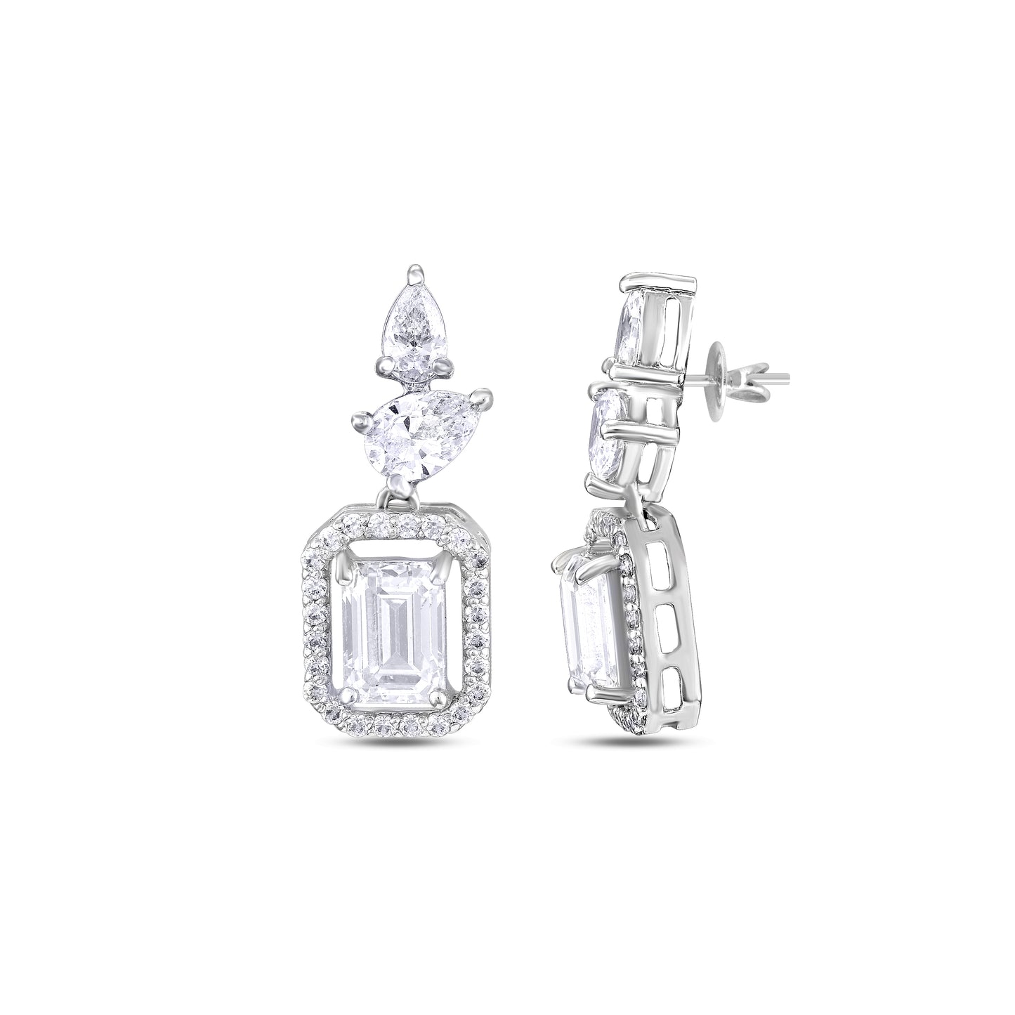 Emerald Cut Drop Earring