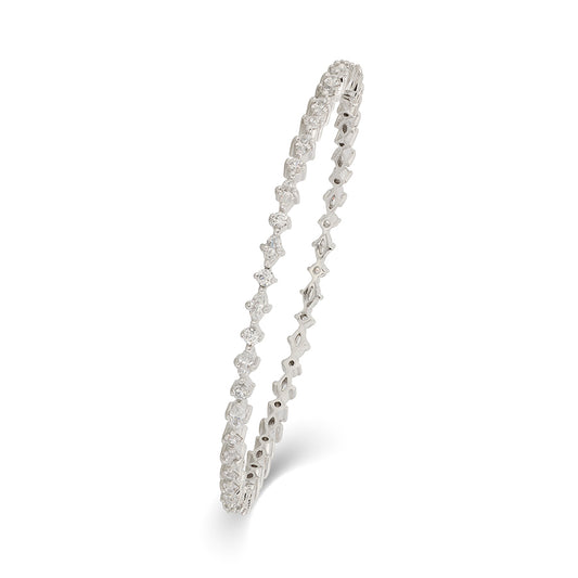 Serenity Sparkle: The Delicate Round Stone Bangle