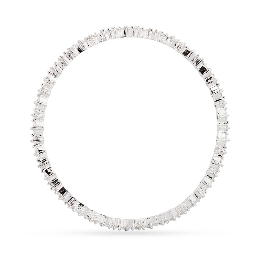 Serenity Sparkle: The Delicate Round Stone Bangle