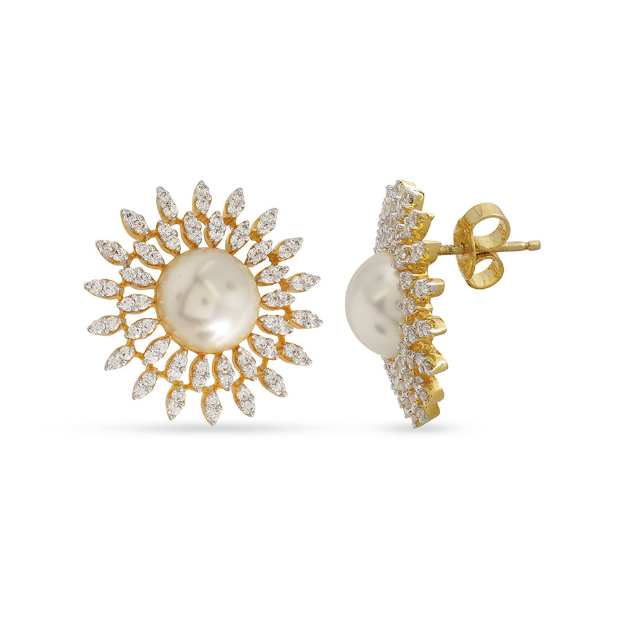 Ethereal  Pearl Glow with Round Stones