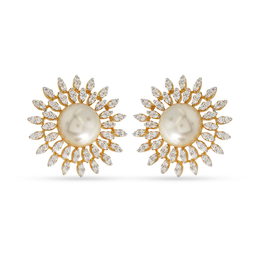 Ethereal  Pearl Glow with Round Stones