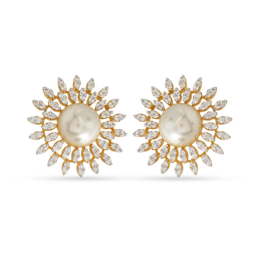 Ethereal  Pearl Glow with Round Stones