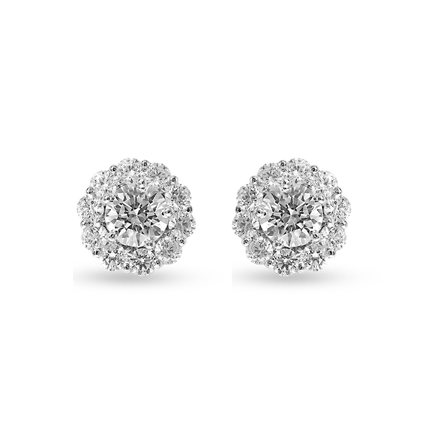 Radiant Halo Floral Stud Earrings