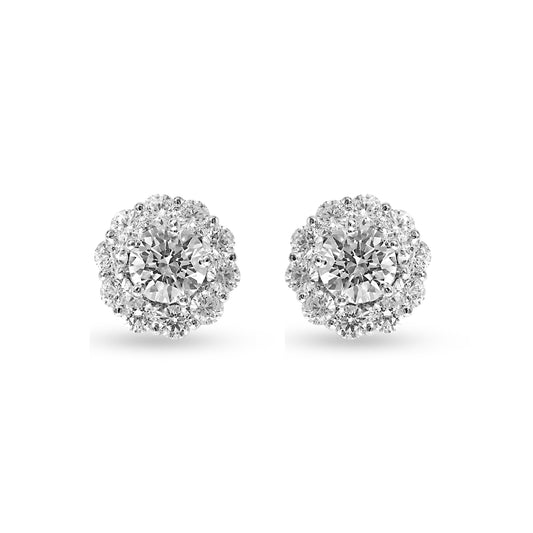 Radiant Halo Floral Stud Earrings