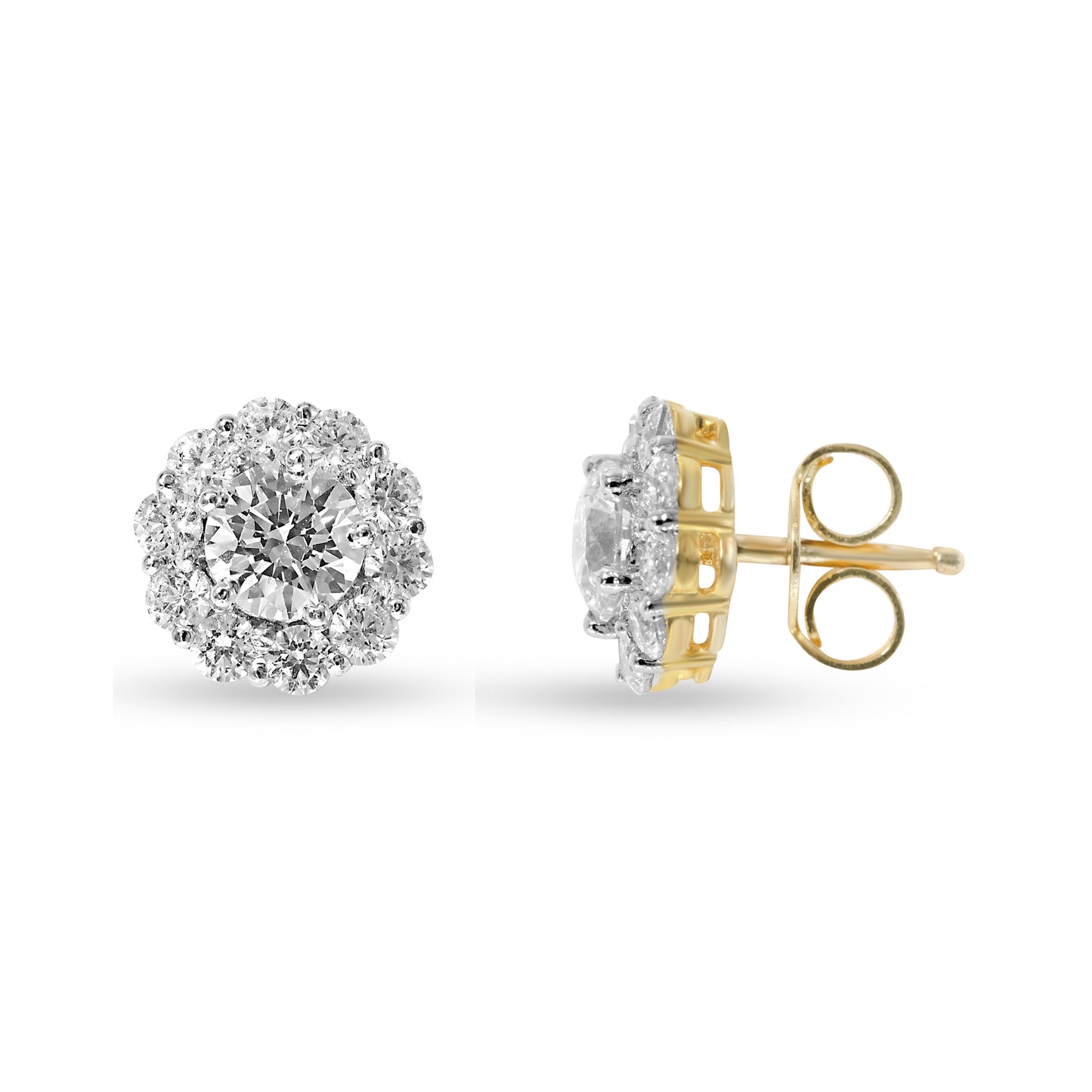 Radiant Halo Floral Stud Earrings