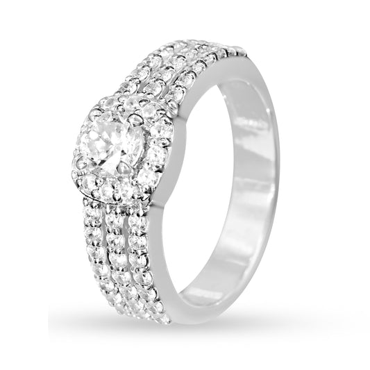 Halo Round Solitaire Ring