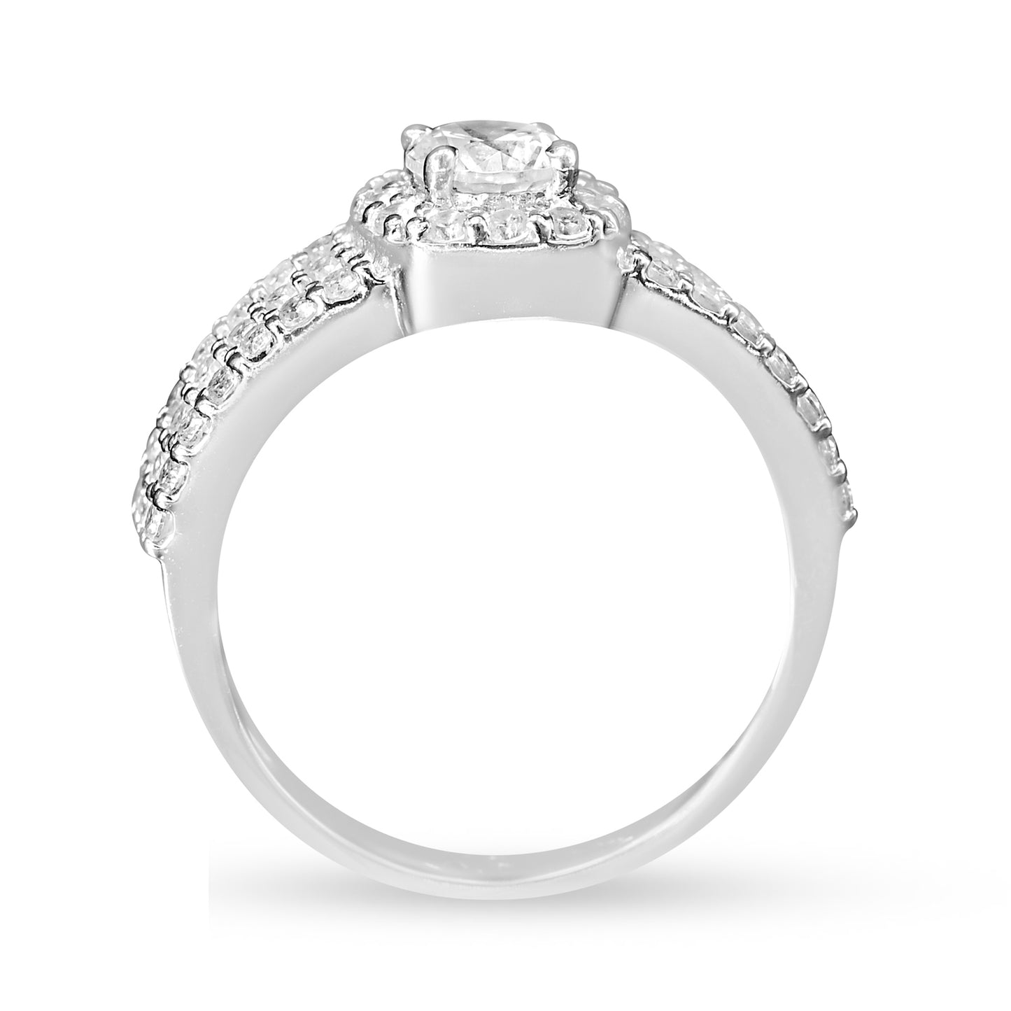 Halo Round Solitaire Ring