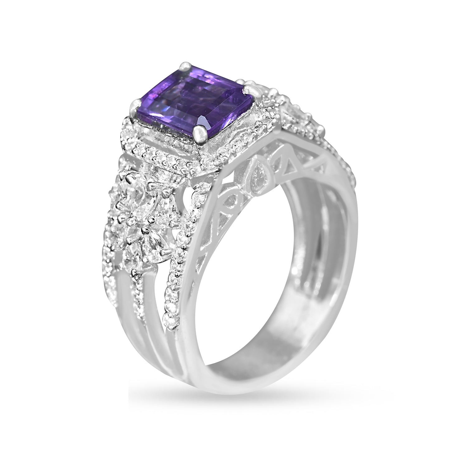 Gleaming Amethyst Jewel Ring