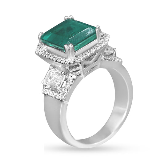 Royal Green Emerald Cocktail Ring